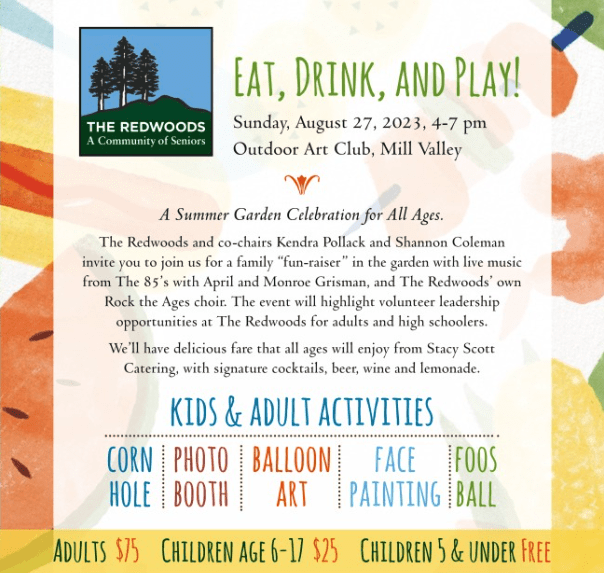 The Redwoods to Host ‘Eat, Drink & Play’ Fun-Raiser With Live Music From the 85’s & Rock the Ages Choir – Aug. 27, 4-7pm