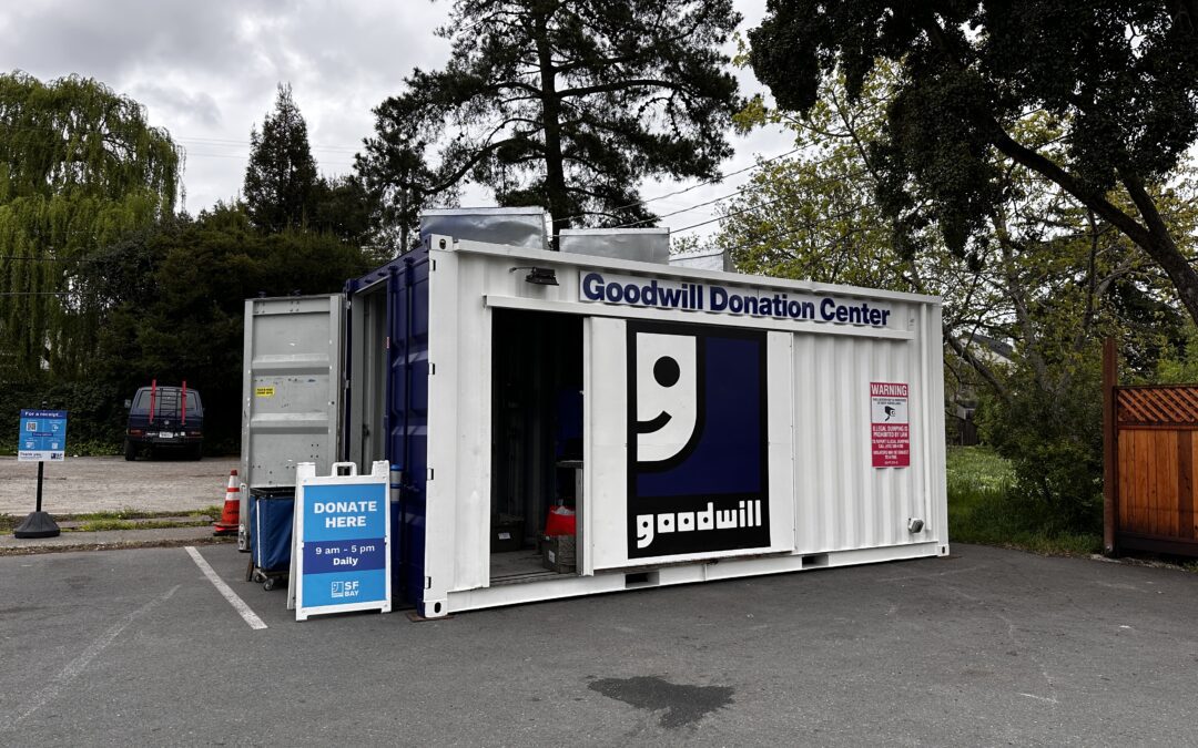 With Some Perseverance and Creative Support from the City of Mill Valley, the Longstanding Goodwill Donation Center Has Relocated to the Parking Lot Between Extreme Pizza and Mill Valley Swirl