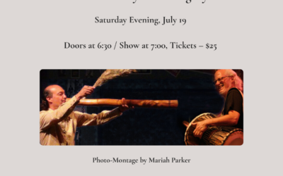 O’Hanlon Center Hosts Ian Dogole & René Jenkins – Sacred Spaces and Wild Places, July 19, Doors at 6:30 show at 7:00, $25 ticket  O’Hanlon Center for the Arts, 616 Throckmorton Ave. Mill Valley!